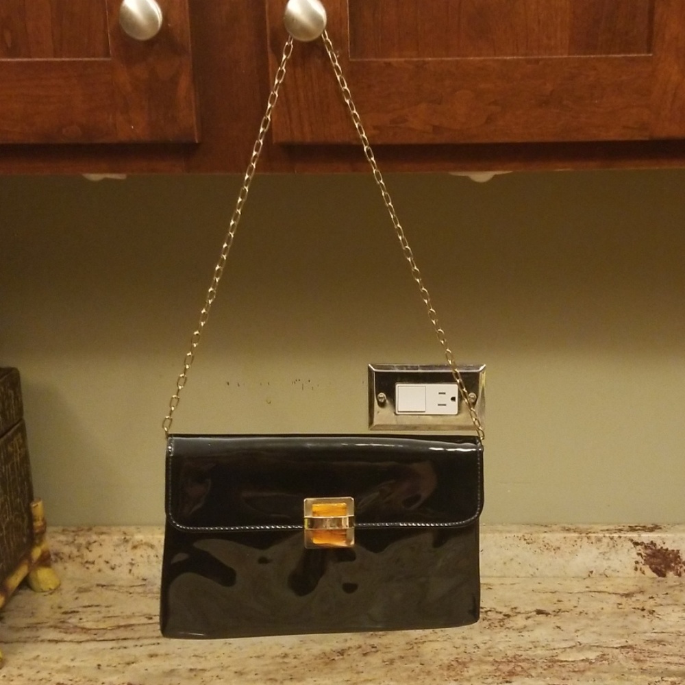 Vintage Harry Levine patent evening bag